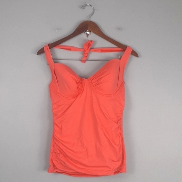 Tommy Bahama Tangerine Pearl Underwire Halter Tankini Top - Picture 3 of 10